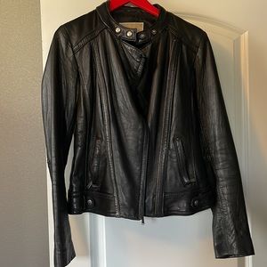 Michael Kors womens black leather jacket -size Small